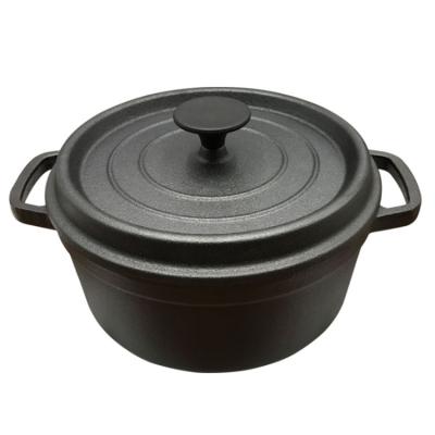 China Sustainable Wholesale Pre Seasoned Non Stick Cast Iron Dutch Oven Casserole With Large Loop Handles for sale