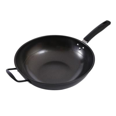 China Cookware Non Stick Iron Honeycomb Wok Sustainable Home Frying Pan For Gas Induction for sale