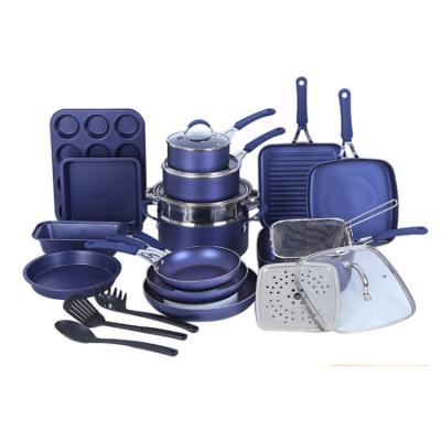 China Sustainable Hot Selling 23 Piece Forged Aluminum Nonstick Cookware And Bakeware Set With Nonstick Coating for sale