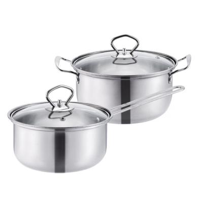 China Cheap Viable Price Cookingware Kitchenware Set 4 Pieces Sauce Pot And Pan Stainless Steel Cookware Set for sale