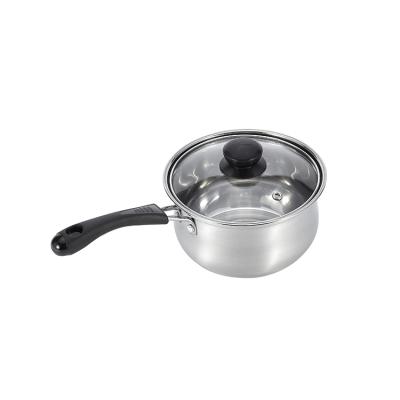 China Cheap Sustainable Mini Kitchen Milk Pot Saucepan Food Grade Stainless Steel Sauce Pan With Bakelite Handle for sale