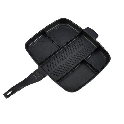 China Wholesale Eco-Friendly Stick Multi Section 5 Not In 1 Divided Breakfast Grill Main Fry Pan For Egg Steak Pancake for sale