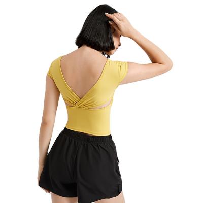 China Top quality new design women fitness yoga short sleeve breathable sports for sale