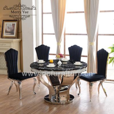 China Home Furniture Marble Top Dining Table Sets Metal Table Legs Marble Top Dining Table for sale