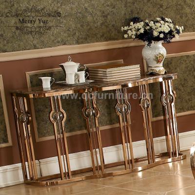 China Fixed home console hallway metal living room furniture mirror marble modern marble console table for sale