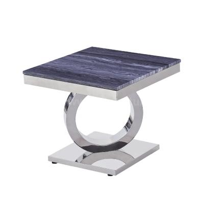 China Modern Home Modern Marble Top Square Table Stable Table Top Square Coffee Furniture Metal Leg Side Table for sale