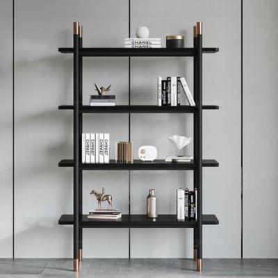 China Modern Stainless Steel Bookcase Desk (Height) Adjustable Luxury Simple Black Wooden Kids Bookcase for sale