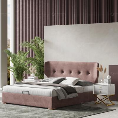 China Modern King Size Velvet Bed Frame Bedroom Furniture Furniture Velvet Bed for sale