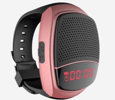 China Waterproof Sports Music Player B90 Bass Touch Screen Portable Smart Watch Speaker With Strap Watch Playing Wrist BT Speaker Radio for sale