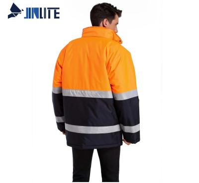 China Men's 100% Polyester Water Proof Workwear Safety Glitter Reflective Jacket Waterproof Winter Windproof for sale