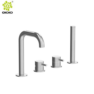 China Without Slide Bar 304 Stainless Steel Bathroom Shower Faucet Double Handle Bath Faucet for sale