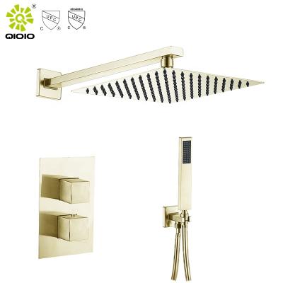 China Without Slide Bar cUPC SUS 304 Stainless Steel High Quality Wall Mounted Thermostatic Bathroom Shower Mixer Set for sale