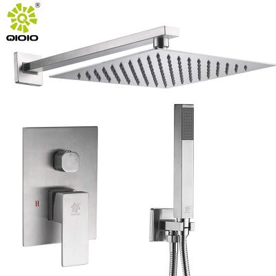 China Without Sliding Bar 304 Stainless Steel Shower Set Bathroom Shower Mixer In Concealed Wall Mounted Shower Set for sale