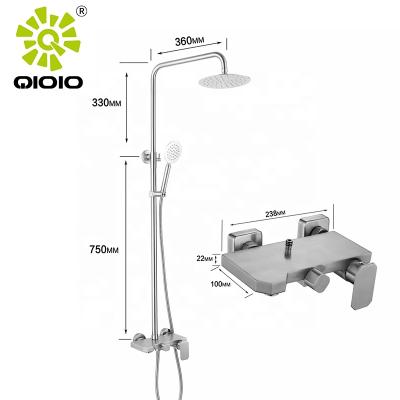 China Without Sliding Bar Modern Shower Set Bathroom 304 Stainless Steel Multifunctional Hot And Cold Shower Mixer for sale