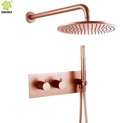 China Without Sliding Bar Shower Head 304 Stainless Steel Top Hot Cold Water Wall-In Shower Concealed Shower Set Mounted for sale