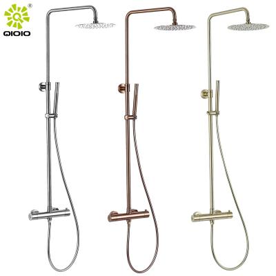 China Original Design Metered Thermostatic Faucets Kaiping Shower Set 304 Stainless Steel Bathroom Exposed 2 Function Set for sale