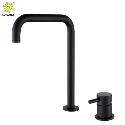 China Metered Faucets Two Holes Hot - Selling Matte Black 304 Stainless Steel Bathroom Basin Hot And Cold Faucet for sale