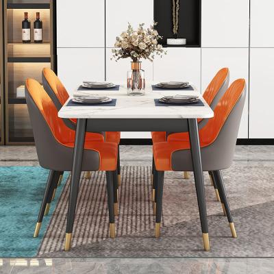 China Color Can Be Chosen Dining Table Dining Table Glass Marble Dining Table Set Nordic Luxury Modern Home Rock Plate Combination Factory Wholesale for sale