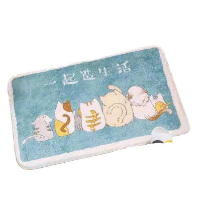 China Non-slip Bedroom Felt Washable Cartoon Floor Mat Household Bathroom Absorbent Toilet Door Mat Porch Mat Felt for sale