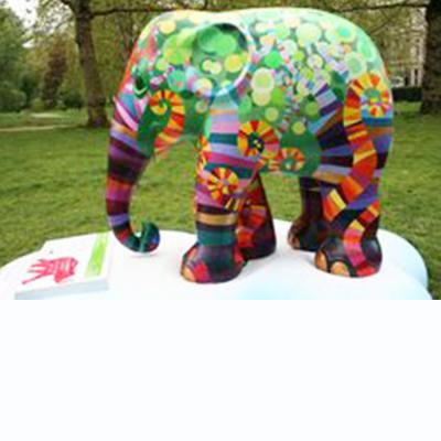 China China Decoration Outdoor Home Sculpture Life Size Colorful Elephant Fiberglass Sculpture Statue for sale