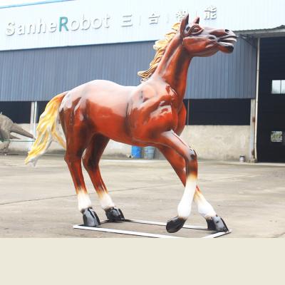 China Modern Outdoor Decoration Fiberglass Garden Statue Fiberglass Animal Horse For Sale for sale