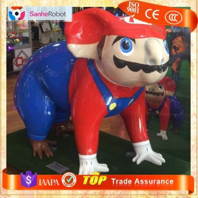 China Hottest Theme Park Kids Mall Figure Gifts And Crafts Super Mario Fiberglass Sculpture for sale