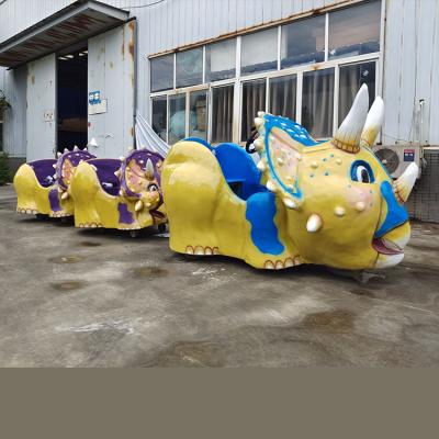 China Fiberglass+Steel Amusement Park Equipment Dinosaur Electric Train Amusement Park Car Rides Game For Kids for sale