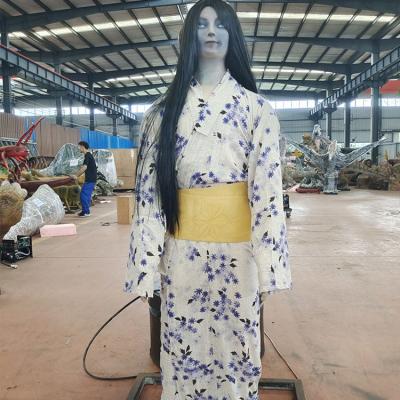 China Realistic Motion Customized Animatronic Life Size Realistic Female Halloween Ghost Chased House For Sale for sale