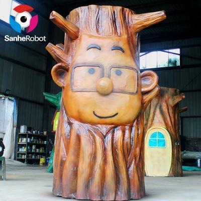 China Realistic Motion Silicone Hot Rubber Waterproof Box Demolish Life Size Talking Tree For Playground for sale