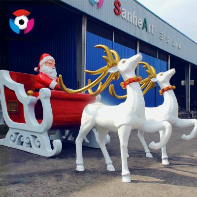 China Theme Park Hotsale Artificial Animated Fiberglass Christmas Reindeer for sale