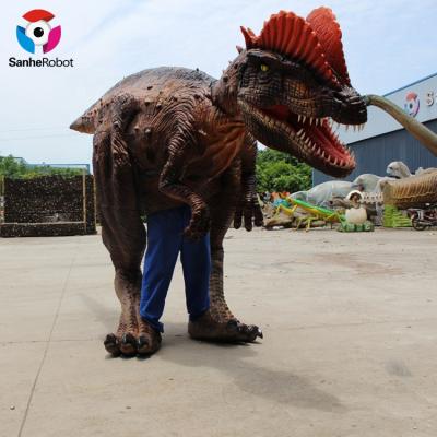 China Optimized Life Size Simulated Transmission Structure Outdoor Dilophosaurus Walking Suits For Adults for sale