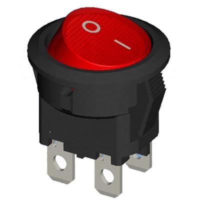 China illuminated round pin/terminal dpdt 4 rocker switch on/off with red light/lamp 250V HS6-Y1-6-04Q1B1-BR03 for sale