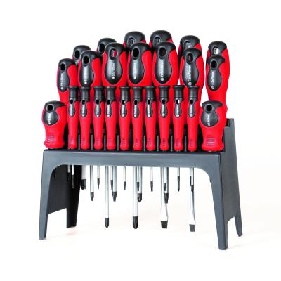 China Multifuction Double Bubble 31PC Screwdriver With Red Handle Household Screwdriver Set Hardened Plated Screwdriver for sale