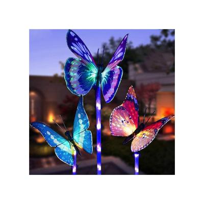 China Factory Manufacture Colorful Movable Butterfly Solar Powered Outdoor Decorative Waterproof Solar Lights for sale