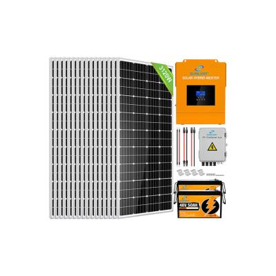 China Microwave Renewable Energy 3120W 12V 24V 48V Off Grid Solar Panel Complete System For Outdoor Home System for sale