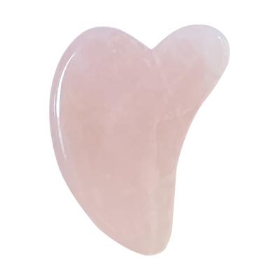 China Heart Shaped Pink Rose Jade Stone Roller Agate Stone Roller Quartz Jade Roller Jade Guasha, Rose Quartz Guasha for sale