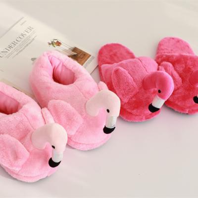 China HOT SALE Animal Shoes Medium Size Household Flamingo Plush Indoor Slipper for sale