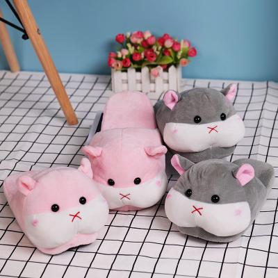 China New Arrival Cute Cartoon Cute Plush Animal Home Use Plush Thermal Hamster Shaped Slipper for sale