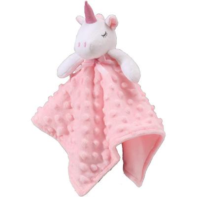 China Western Cozy Soft Baby Blanket Security Blanket Plush Baby Blanket With Pink Unicorn Toy for sale