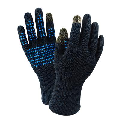 China High Permeability Outdoor Sports Windproof Gloves Skiing/Recycling PU/Outdoor Sports Etc. Men's Membrane Gloves Non-Slip Silicone Waterproof Blue Women's Knitted for sale