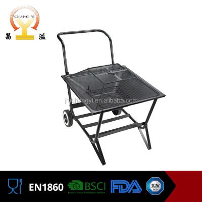 China Stored OEM Big Wheels Portable Garden Treasures Log Rack Fire Mine Cart for sale