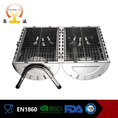 China Easily Assembled Easily Assembled Double Barrel BBQ Grill Steel Design Grill For Camping for sale