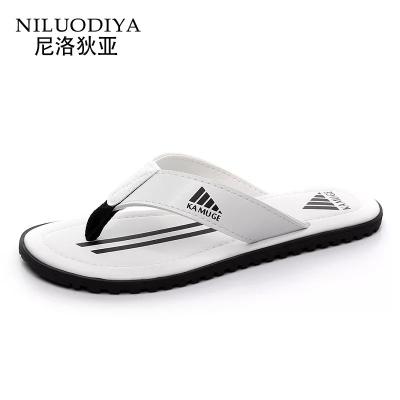 China Outdoor Slippers Brand PU Leather Summer Men Slippers Beach Sandals Ease Mens Casual Shoes Fashion Men Flip Flops Hot Sell Footwear 2022 for sale