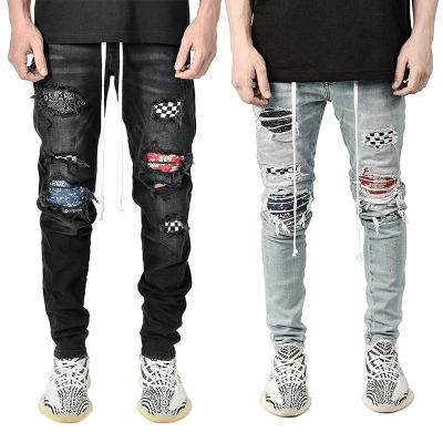 China Newcomers W1991 breathable ripped fashion pants ripping slim denim pants street styles fall men jeans trousers for sale