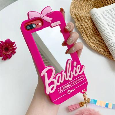 China Color shockproof fashionable silicone waterproof summer US UK vanity mirror mobile phone case for iphone 11 12 13 pro max grip croc charms for sale