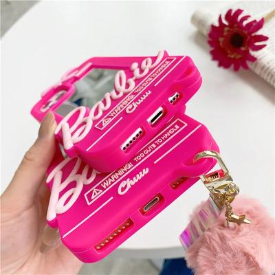 China New Summer Fashion Color Shockproof Waterproof Silicone Vanity Mirror Mobile Phone Case For iphone 11 13 14 pro Max Hold Croc Charms for sale