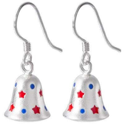 China TRENDY Christmas Jewelry For Gifts Fashion 925 Sterling Silver Earrings Jingle Bell Hooks Earrings for sale