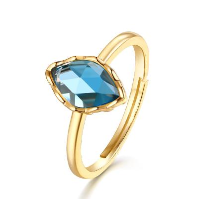 China Fashion Design Trendy Korean Blue Sapphire Ring College Class 925 Sterling Silver Lady Ring New for sale