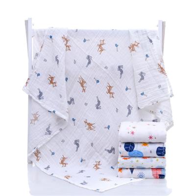 China Disposable Newborn Gift 100% Cotton Baby Organic Muslin Wrap Blanket for sale