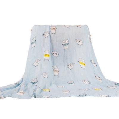 China Disposable 100% Organic Cotton Baby Wrap 47* 47inches Muslin Blanket Wrap Blankets for sale